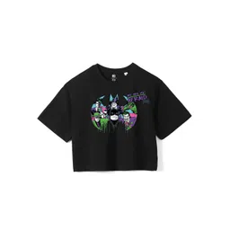 Wear Your Mind Girls Batman Printed Pure Cotton Boxy T-shirt-picture-28