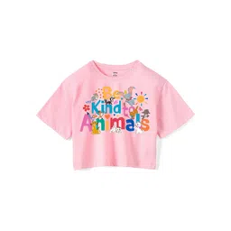 Wear Your Mind Girls Lion King Printed Pure Cotton Boxy T-shirt-picture-13