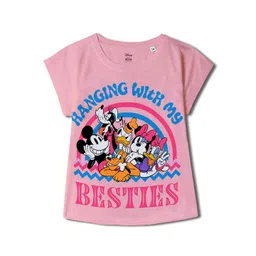 Wear Your Mind Girls Mickey Mouse Printed Round Neck Top-picture-39