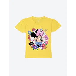 Wear Your Mind Girls Minnie Mouse Printed Puff Sleeves Pure Cotton T-shirt-picture-44