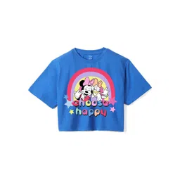 Wear Your Mind Girls Minnie Mouse Printed Pure Cotton Applique Boxy T-shirt-picture-37