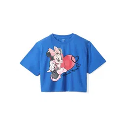 Wear Your Mind Girls Minnie Mouse Printed Pure Cotton Applique Boxy T-shirt-picture-41