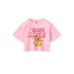 Wear Your Mind Girls Printed Pure Cotton Boxy T-shirt-picture-10