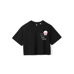 Wear Your Mind Girls Printed Pure Cotton Boxy T-shirt-picture-16