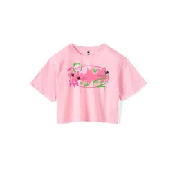 Wear Your Mind Girls Printed Pure Cotton Boxy T-shirt-picture-13