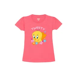 Wear Your Mind Girls Tweety Printed Cotton T-shirt-picture-22