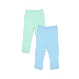 Wear Your Mind Infant Boys Pack of 2 Green & Blue Solid Joggers-picture-50