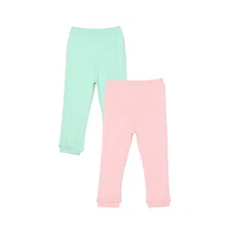 Wear Your Mind Infants Girls Pack of 2 Sea Green & Pink Solid Joggers-picture-46