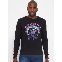 Wear Your Mind Men Black Printed Sweatshirt-picture-17