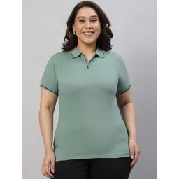 Wear Your Opinion Women Plus Size Polo Collar Neck Tipped T-shirt-picture-28