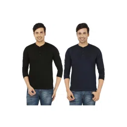 Weardo Black & Navy Cotton T-Shirt image 1