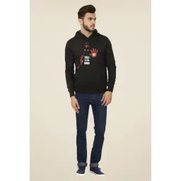 Weardo Black Printed Hooded Sweatshirt-picture-15