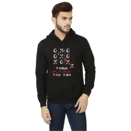Weardo Black Regular Fit Printed Hooded Sweatshirt-picture-14