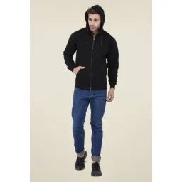 Weardo Black Solid Hooded Sweatshirt-picture-17