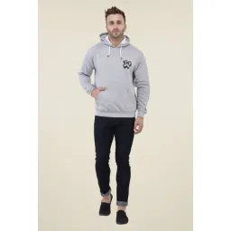 Weardo Grey Solid Hooded Sweatshirt-picture-20