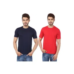 Weardo Navy & Red Cotton T-Shirt-picture-17