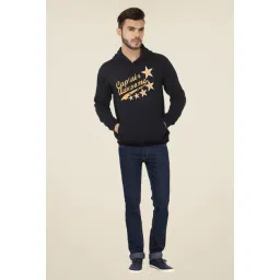 Weardo Navy Blue Printed Hooded Sweatshirt-picture-19