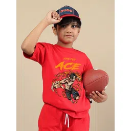 WEARDUDS Infant Kids Printed Drop-Shoulder Sleeves Pure Cotton Relaxed Fit Tshirt-picture-50