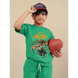 WEARDUDS Infant Kids Printed Drop-Shoulder Sleeves Pure Cotton Relaxed Fit Tshirt-picture-10