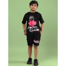 WEARDUDS Kids Printed Round Neck Pure Cotton T-Shirt With Shorts-picture-25