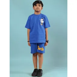 WEARDUDS Kids Printed Round Neck Pure Cotton T-Shirt With Shorts-picture-27