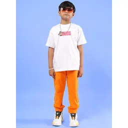 WEARDUDS Kids Printed Short Sleeves Pure Cotton T-Shirt With Jogger-picture-35