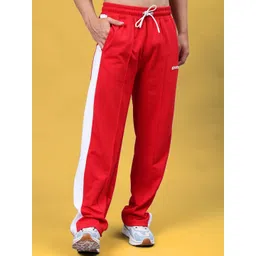 WEARDUDS Men Self Design Mid Rise Side Seam Plated Cotton Relaxed Fit Track Pants-picture-35