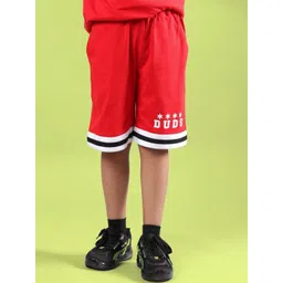 WEARDUDS Unisex Kids Self Design Regular Fit Cotton Shorts-picture-23