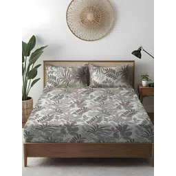 WEAVE AND DECOR White & Brown Ethnic Motifs 300 TC Bedsheet with 2 Pillow Covers-picture-26