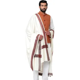 WEAVERS VILLA Cashmere, Wool Woven Men Shawl-picture-14