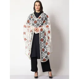 WEAVERS VILLA Floral Embroidered Dupatta With Thread Work-picture-23