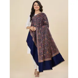 WEAVERS VILLA Floral Woven Design Shawl With Tasselled Border-picture-40