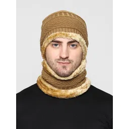 WEAVERS VILLA Men Acrylic Beanie Cap with Neck Warmer-picture-40