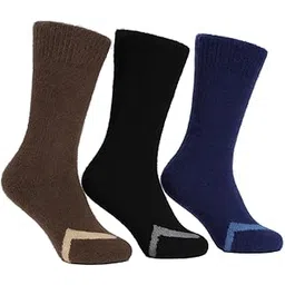 Weavers Villa Men’s Lamb Wool Socks | Ultra-Soft & Super Stretchable | Naturally Warm Winter Socks with Stylish Stripe Design (Set of 3 – Brown, Black & Navy Blue)-picture-21