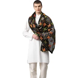 weavers villa Nylon Embroidered Black Men Dupatta-picture-25