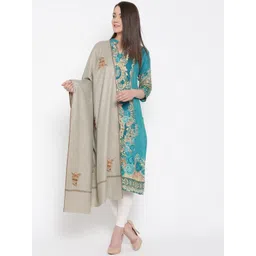 WEAVERS VILLA Taupe Embroidered Shawl-picture-38