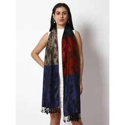 WEAVERS VILLA Women Floral Printed Stole With Tasselled border-picture-13