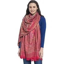 weavers villa Women's Shawl (WV-406-GAJARI_Red_L)-picture-13