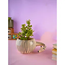 WEAVING HOMES Black & White Ceramic Zebra Planters-picture-7