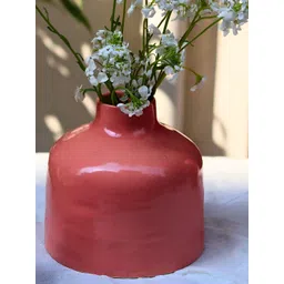 WEAVING HOMES Pink Ceramic Round Vase-picture-43
