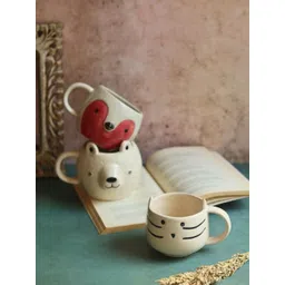 WEAVING HOMES White & Black Printed Ceramic Glossy Mugs Set of Cups and Mugs-picture-22