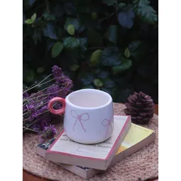 WEAVING HOMES White & Pink Floral Printed Ceramic Glossy Mugs Set of Cups and Mugs 300ml-picture-21