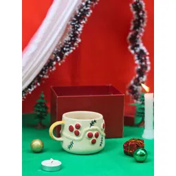 WEAVING HOMES White & Red Solid Ceramic Glossy Mugs Set of Cups and Mugs-picture-23