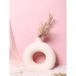 WEAVING HOMES White Dishwasher Safe Small Donut Flower Vase-picture-31