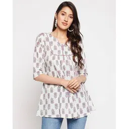 Floral Print Cotton Tunic-image-28