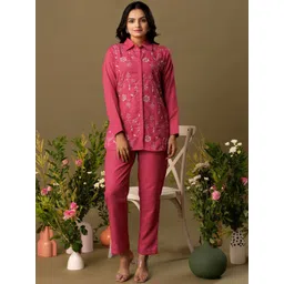 WEAVLLITE Floral Embroidered Long Sleeves Shirt & Trouser-image-19