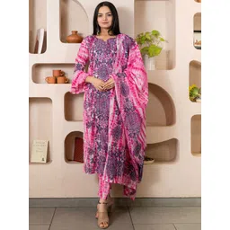 WEAVLLITE Floral Printed Pure Cotton Kurta With Trousers & Dupatta-image-6