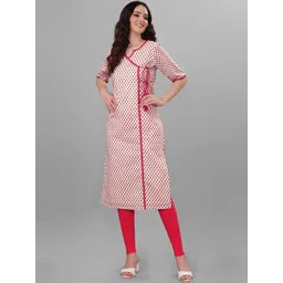 WEAVLLITE Floral Printed Wrap Pure Cotton Kurta-image-3
