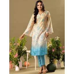 WEAVLLITE Women Floral Printed Kurta with Trousers-image-17