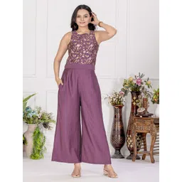 WEAVLLITE Women Self Design Embroidered Basic Jumpsuit image 3